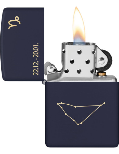 Zodiac Capricorn Design – Encenedor Zippo Navy Matte