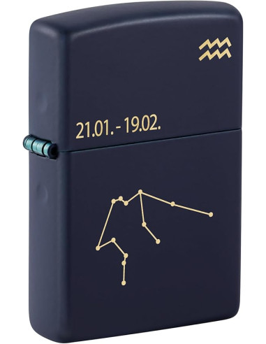 Encenedor Zippo Zodiac Aquarius Design Navy Matte