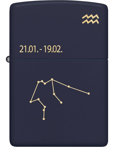 Encendedor Zippo Zodiac Aquarius Navy Matte