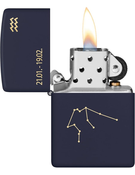 Encendedor Zippo Zodiac Aquarius Navy Matte