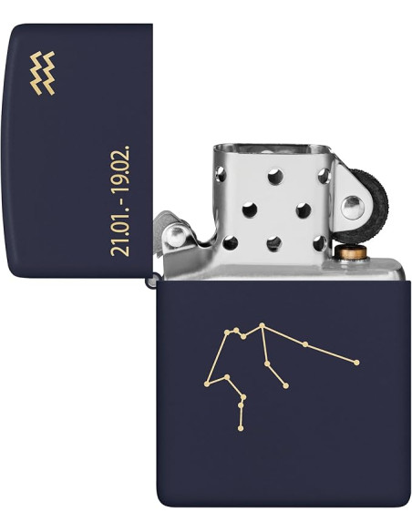 Encendedor Zippo Zodiac Aquarius Navy Matte