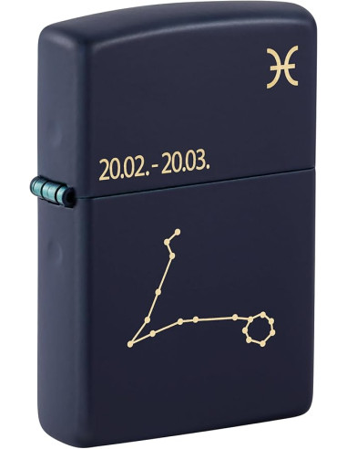Encendedor Zippo Zodiac Pisces Azul Windproof Original