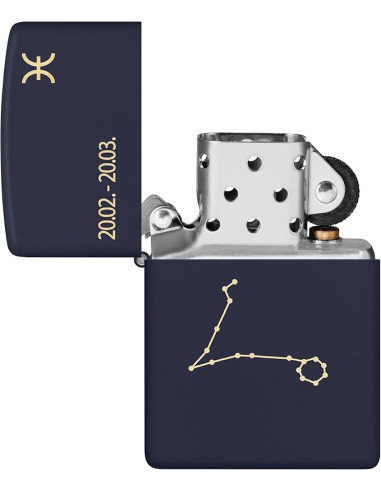 Encendedor Zippo Zodiac Pisces Azul Windproof Original