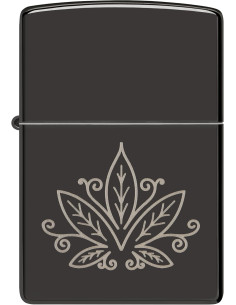 Encendedor Zippo Cannabis High Polish Black Original 2