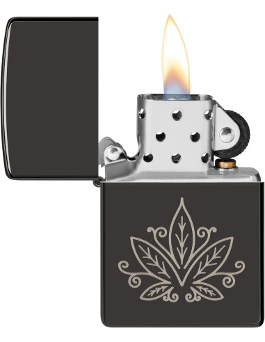 Encendedor Zippo Cannabis High Polish Black Original