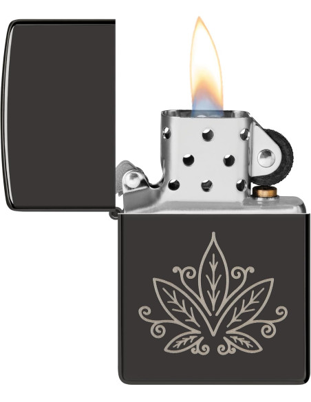 Encendedor Zippo Cannabis High Polish Black Original