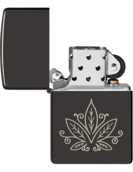 Encendedor Zippo Cannabis High Polish Black Original