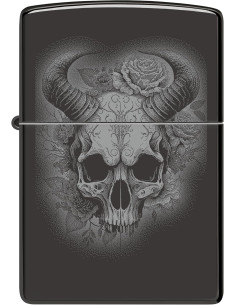 Zippo Flower Skull with Horns – Encenedor rock i gòtic 2