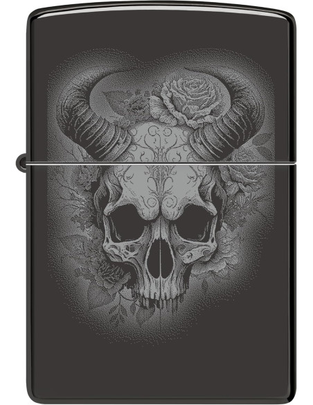 Zippo Flower Skull with Horns – Encenedor rock i gòtic