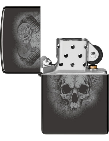 Zippo Flower Skull with Horns – Encenedor rock i gòtic