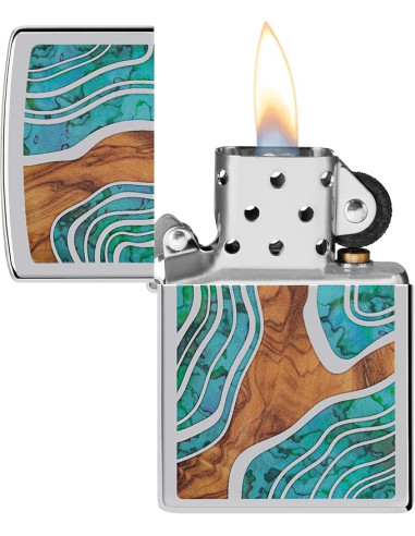 Zippo Wood and Shell Look – Encenedor elegant i exclusiu