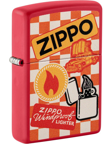 Encendedor Zippo Retro Red Matte Original Metálico