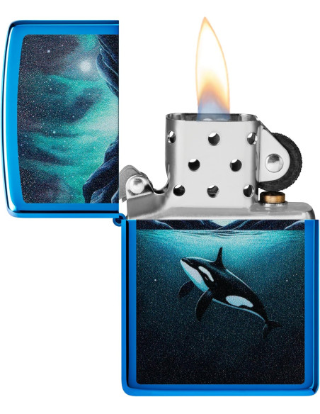 Encendedor Zippo Whale Azul Original a Prueba de Viento