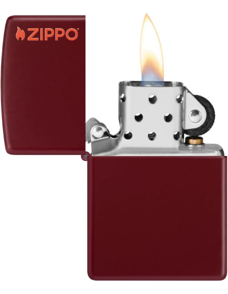 Encendedor Zippo Merlot con Logo Original a Prueba de Viento