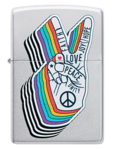 Zippo 205 Peace Design Satin Chrome Encendedor Zippo 2