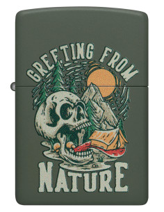 Zippo 221 Skull Nature Green Matte Encendedor Zippo 2