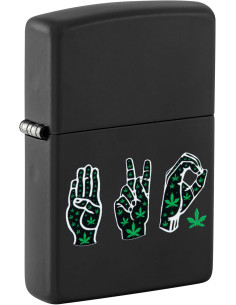 Zippo Cannabis Design 218 – Encendedor Black Matte