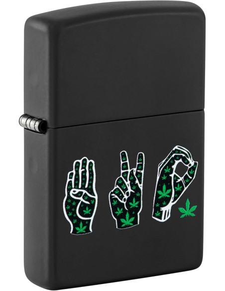 Zippo Cannabis Design 218 – Encendedor Black Matte