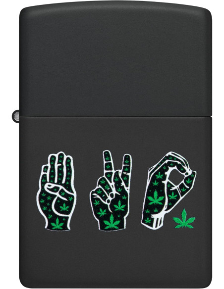 Zippo Cannabis Design 218 – Encendedor Black Matte