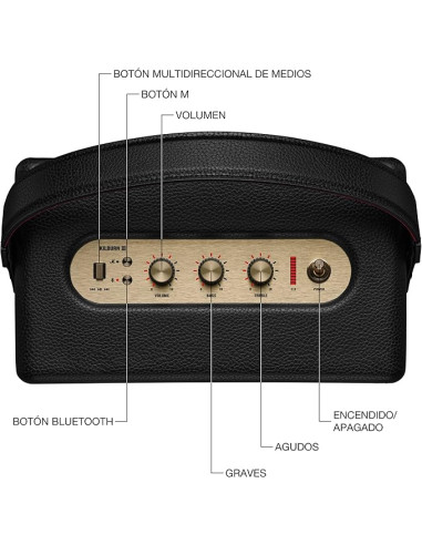 “Marshall Kilburn III diseño elegante Black con graves profundos y batería larga duración”