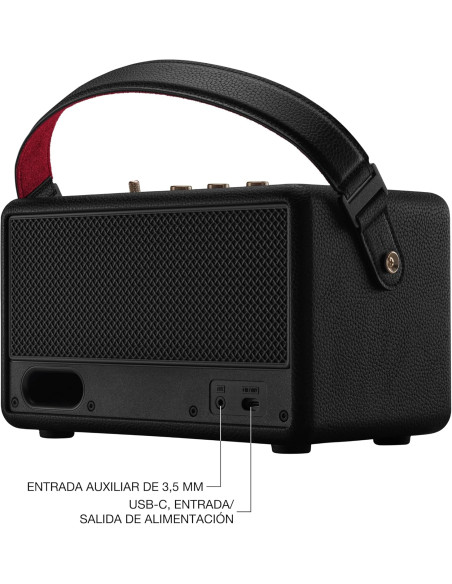 “Altavoz Kilburn Black potente y compacto para interiores y exteriores”