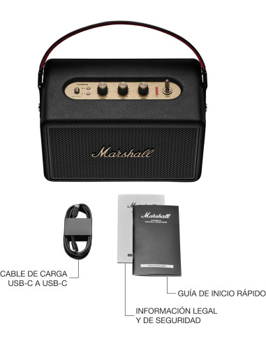 “Altavoz Marshall portátil Kilburn III con conectividad Bluetooth 5.0 y sonido profesional”