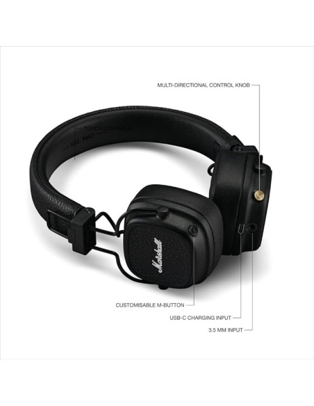 Auriculares Major V Black con graves profundos y sonido claro”