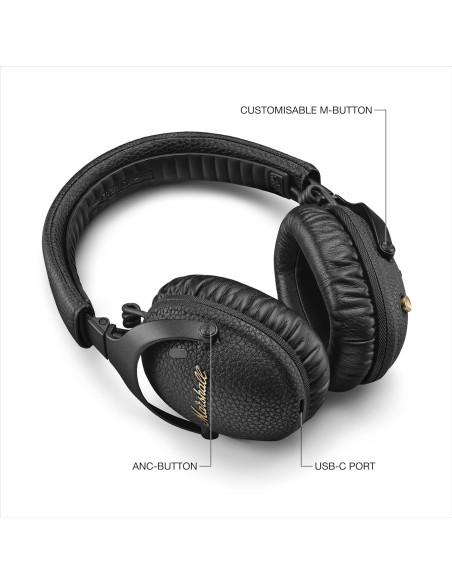 “Marshall Monitor III diseño circumaural ergonómico y batería de larga duración”