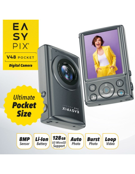 Easypix V48 Pocket Anthrazite cámara compacta Easypix