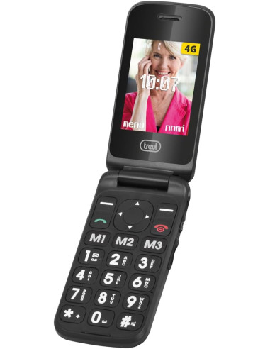 TREVI FLEX 90 MOBIL | Móvil 4G para Gente Mayor Negro