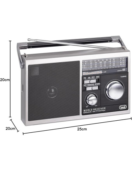 Radio multibanda Trevi MB 749 W Gris – AM FM SW
