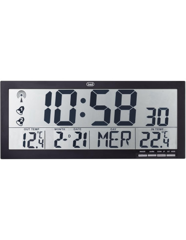 Reloj de pared Trevi OM 3530 RC Negro – Digital y Preciso