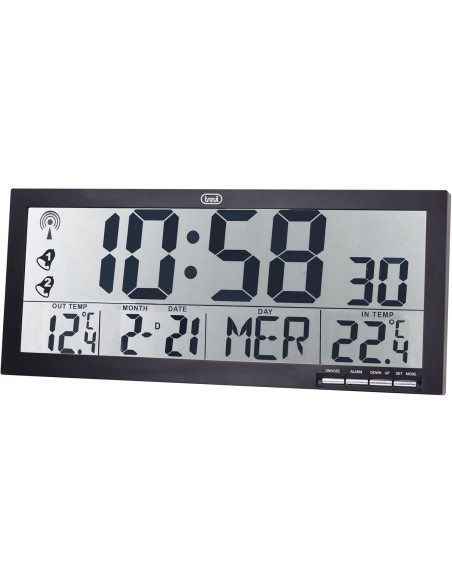 Reloj de pared Trevi OM 3530 RC Negro – Digital y Preciso