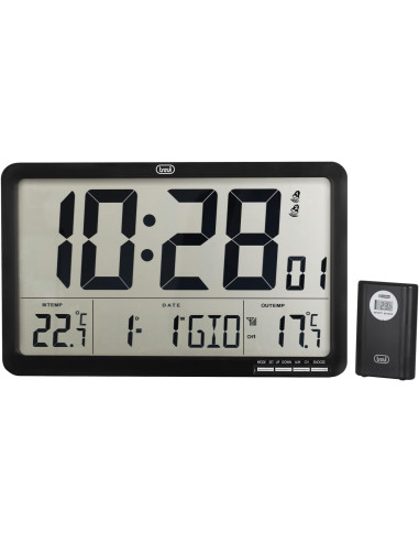 Reloj de pared Trevi OM 3560 RC Negro – Digital y Preciso