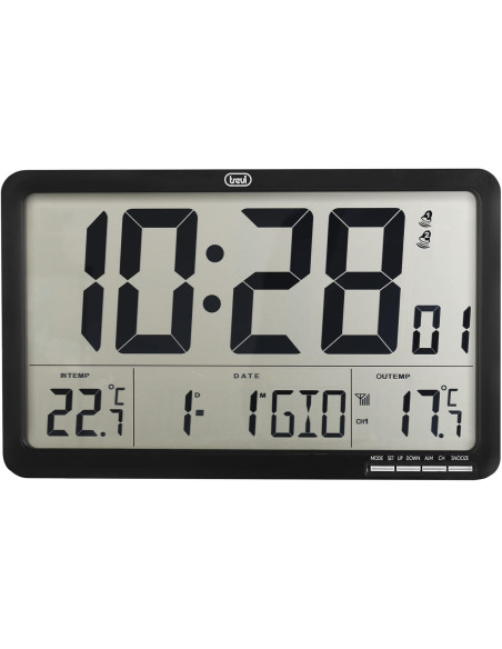 Reloj de pared Trevi OM 3560 RC Negro – Digital y Preciso
